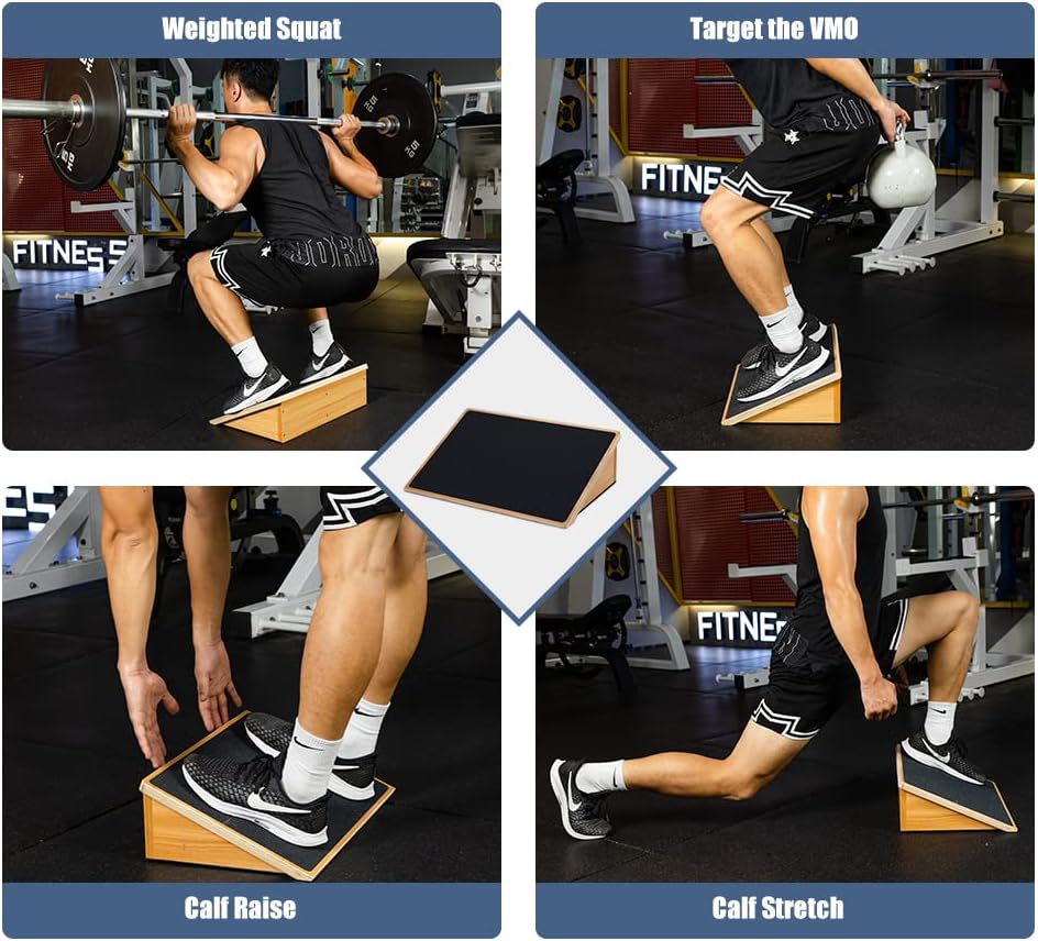 StrongTek Wooden Slant Board, Extra-Wide, Fixed 25° for Deep Squats | 19.7-Inch Platform, 1000 lb Capacity, Non-Slip Surface, Stable Foot Positioning, Knee Mobility and Lower-Body Training