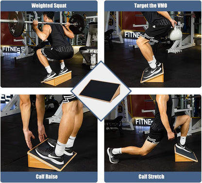 StrongTek Wooden Slant Board, Extra-Wide, Fixed 25° for Deep Squats | 19.7-Inch Platform, 1000 lb Capacity, Non-Slip Surface, Stable Foot Positioning, Knee Mobility and Lower-Body Training