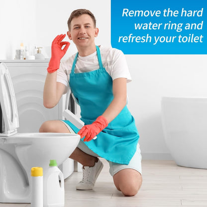 4TH Pumice Stone for Toilet Bowl Cleaning,Pumice Stick with Handle,Cleans Away Limescale Stain,Hard Water Rings, Calcium Buildup,Iron and Rust. Remover for Tile/Bath/Kitchen/Household - 2 Piece