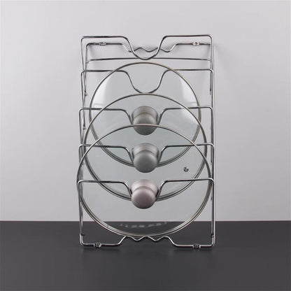 Pot Lid Organizer for Cabinet Door/Wall, Stainless Steel Lid Holder, Rack for Pan Lid Organizer, Lid Holder Stand, Cutting Board, Grill Tray Storage Kitchen Accessories