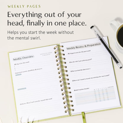 The ADHD Planner for Adults - Undated Daily & Weekly ADHD Journal for Disorganized People, 90 Days - Habit Tracker, Record Emotions & Mood - Academic Goals - Structure & Focus for Adults Brains