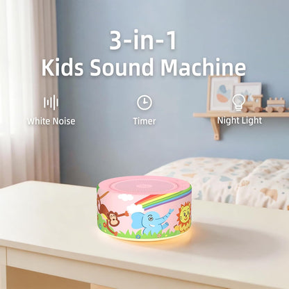 Kipcush White Noise Machine for Baby & Adults, 30 Soothing Sounds, Sleep Sound Machine with 8 Color Night Light, Memory Function, White Noise for Sleeping, Nursery, Office, Travel & Relaxation