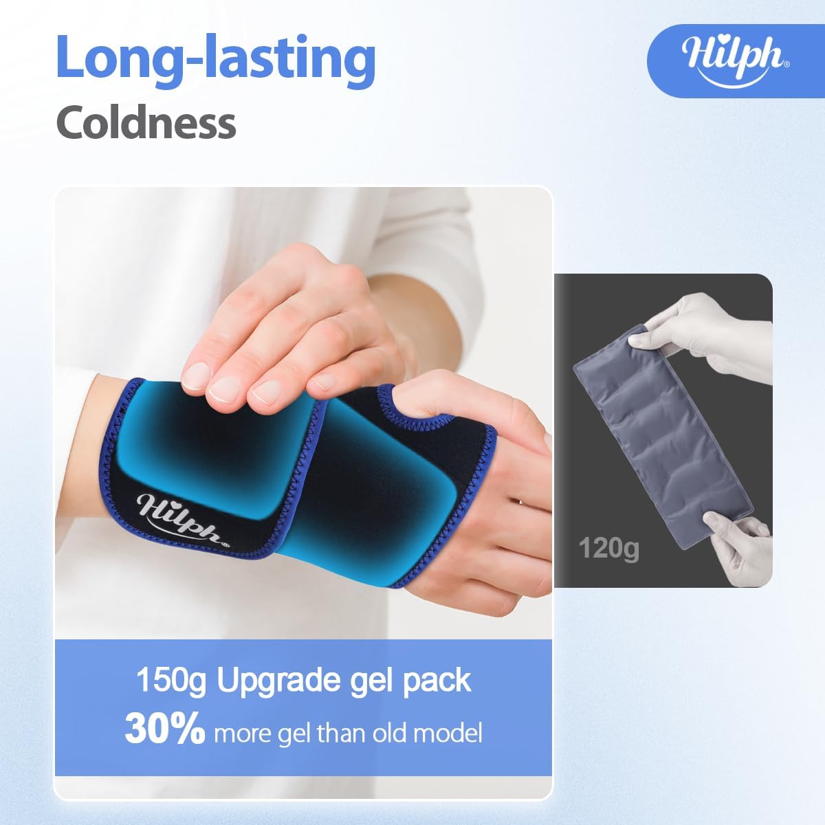 Hilph Wrist Ice Pack Wrap, Carpal Tunnel Relief Wrist Brace with Gel Pack