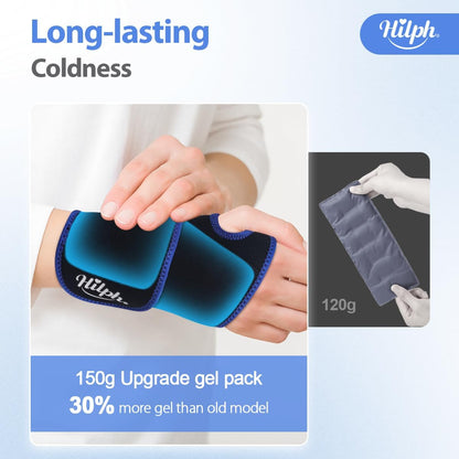 Hilph Wrist Ice Pack Wrap, Carpal Tunnel Relief Wrist Brace with Gel Pack