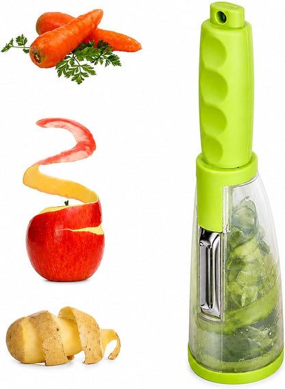 Nature+ Vegetable Peeler Fruit Peeler with Container, Stainless Steel Blade, Non-Slip Handle, Kitchen Kiwi Peeler for Apple, Potato