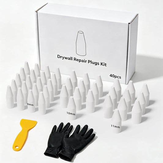Drywall Hole Repair Kit 40Pcs, Wall Hole Filler for Small Nail Holes with Scraper & Gloves, No Sanding No Tools Required, Quick Drywall Patch Plugs for Renters Home Repair Move-Out