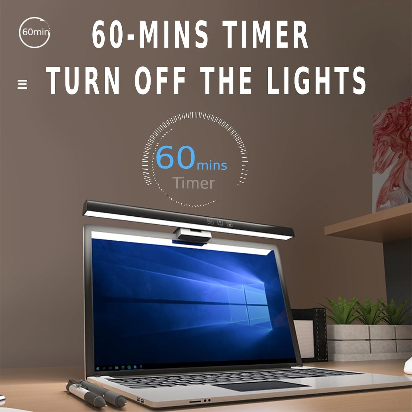 BY-J [2025 Upgraded Version Eye Protection Study Desk Lamp Student Desk Bedside Dressing Table Magnetic Wall-Mounted 42cm Long Cool Light Rechargeable Student Dormitory Children's Reading Light