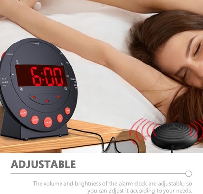 VILLCASE Loud Digital Vibrating Alarm Clock with Bed Shaker for Heavy Sleepers and Hearing Impaired, Plastic 3pcs Set, Battery Not Included, Bedroom Use