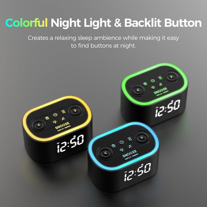 REACHER Digital Alarm Clock & White Noise Sound Machine for Bedroom