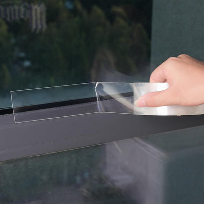 Transparent Weather Sealing Tape, Clear Draft Isolation Film Tape for Door Draft Stopper, Adhesive Tape for Doors, Windows and Shower Glass Gaps - No Residue (1.2 Inch x 16Ft)