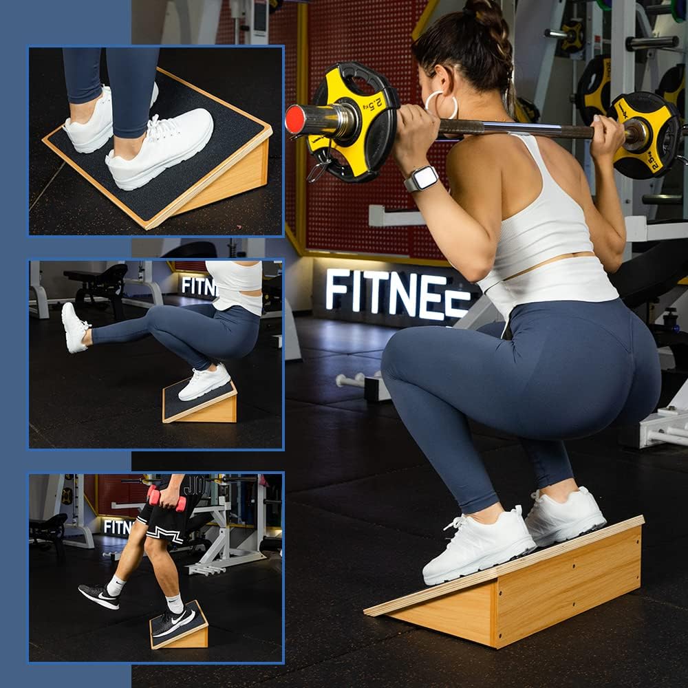 StrongTek Wooden Slant Board, Extra-Wide, Fixed 25° for Deep Squats | 19.7-Inch Platform, 1000 lb Capacity, Non-Slip Surface, Stable Foot Positioning, Knee Mobility and Lower-Body Training