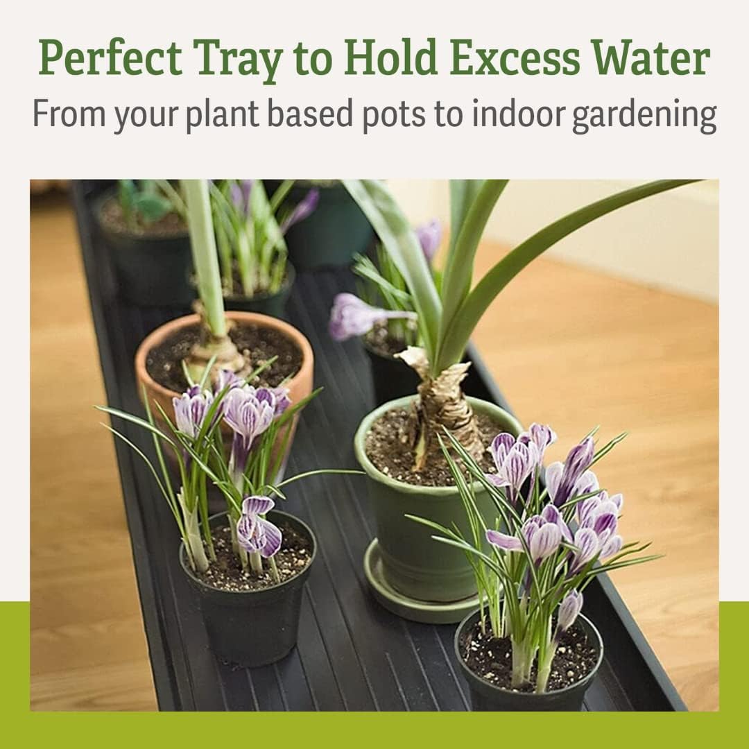 Gardeners Supply Company Large Boot Tray 2 Pack | Multi-Purpose All Weather Waterproof Indoor and Outdoor Shoes Mat Made with 100% Recycled Plastic | 46.5" L x 15.5" W and 2" Deep - Black