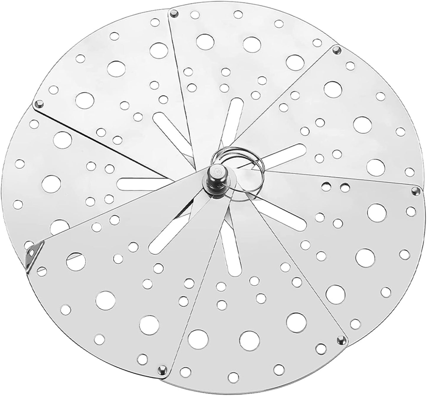 BESPORTBLE Adjustable Stainless Steel Overflow Cover with Filter Kitchen Anti-spill Lid for Pots and Steamers Food-grade Multi-use Spill Stopper with Easy-handle Ring
