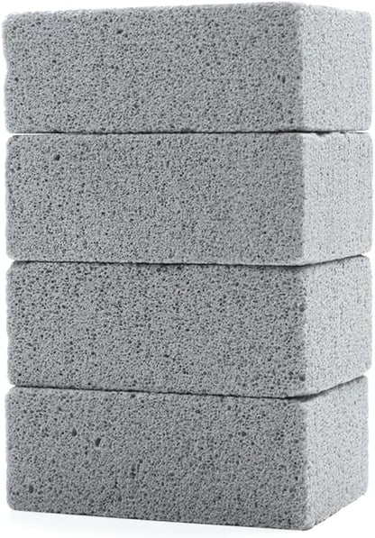 Magic Blackstone Griddle Scraper，4 Pack Gray Stone Cleaning Block Clean Brick for Grill, Removing Stains BBQ，Pool, Racks, Baking Steel, Oven, Flat Top Cookers, Utensils, Exfoliation Dead Skin, Toilet