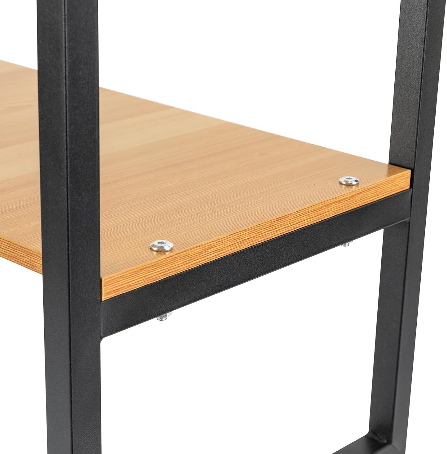 3 Tiers Over The Washer and Dryer Storage Shelf, Bathroom Rack Shelf with Adjustable Feet Freestanding Storage Rack Wood Laundry Shelf Organizer Black for Bathroom