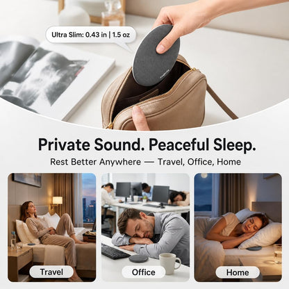 Kinglucky Pillow Speaker for Sleeping, Built-in White Noise Ultra-Thin Bluetooth 6.0 Under Pillow Speaker for Side Sleepers,Auto Shut-Off, Rechargeable Portable for Travel, Couples Shared Bed, Blue