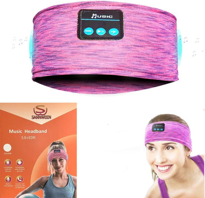 Bluetooth Headphones, Sleep Headphones Headband Wireless for Sleeping Side Sleepers - Adjustable Sleep Headphone, and Bluetooth Headbands for Women (Pink)
