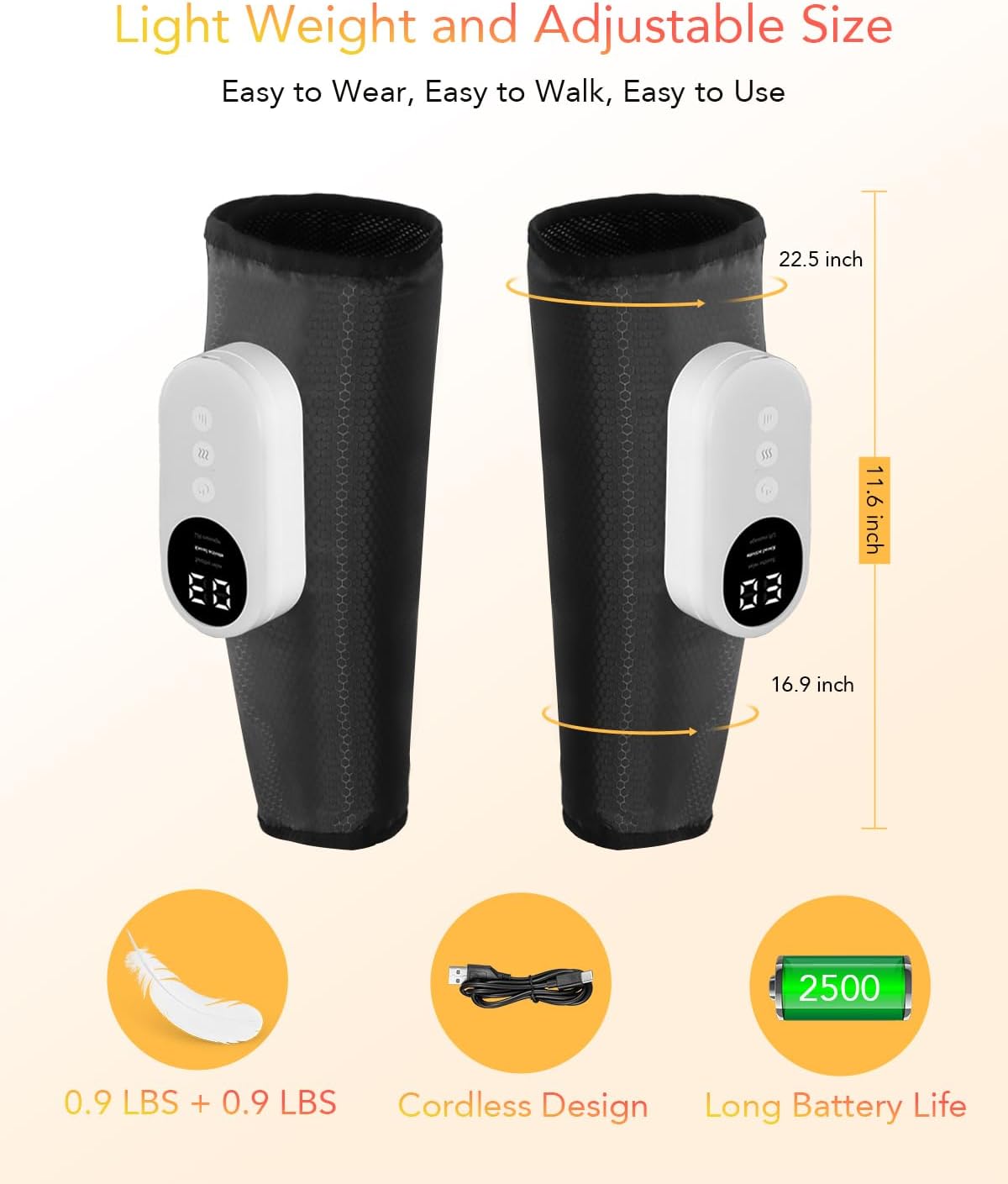 LINGTENG Leg Massager for Circulation and Pain Relief, Calf Air Compression