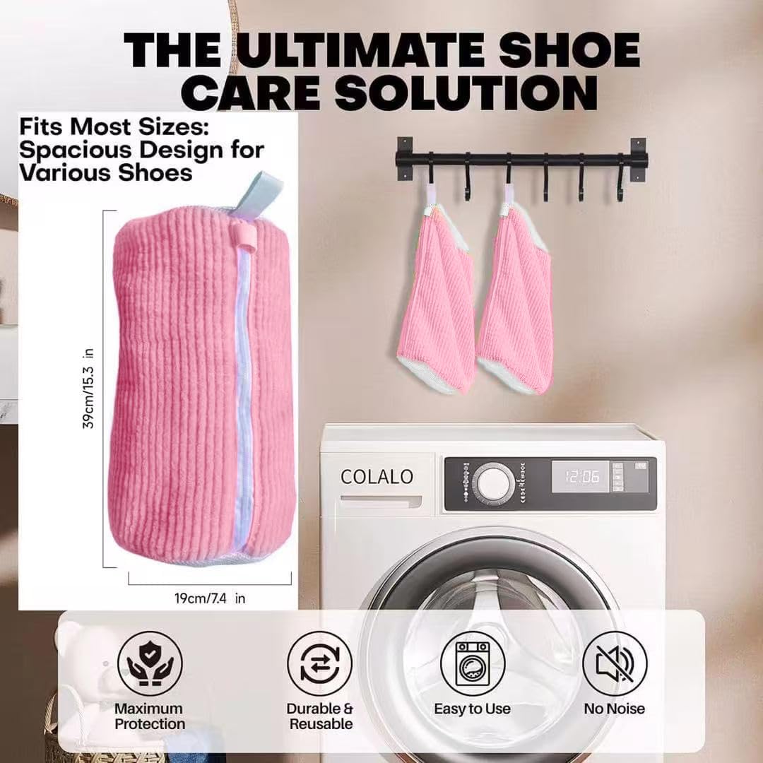 2Pcs Shoe Washing Machine Bag Laundry Shoe Bags for Washing Machine, Shoe Washing Bag Shoe Laundry Bag for Washer and Dryer Reusable Shoe Washing Bags (Grey)