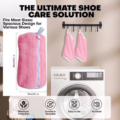 2Pcs Shoe Washing Machine Bag Laundry Shoe Bags for Washing Machine, Shoe Washing Bag Shoe Laundry Bag for Washer and Dryer Reusable Shoe Washing Bags (Grey)