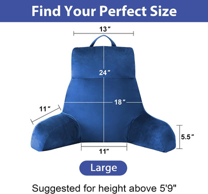 IPYNBAP Back Pillow for Bed Sitting up, Reading Pillow, 18 Inch, Grey