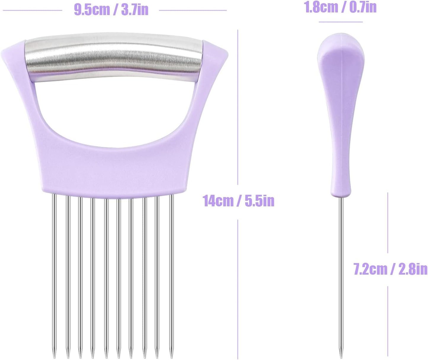 Stainless Steel Onion Holder for Slicing,Onion Slicer Holder,Kitchen Gadget | Purple Onion Slicer Holder, Onion Cutter for Slicing of Onions, Tomatoes, Avocados, Eggs and Other Vegetables