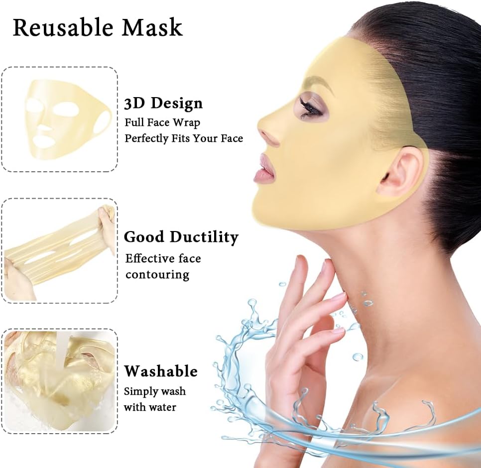 my novel things Face Ice Pack and 2 Packs Silicone Face Mask Cover