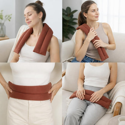 Microwavable Neck Shoulder Heating Wrap with Lavender | Natural Herb Filling, Reusable