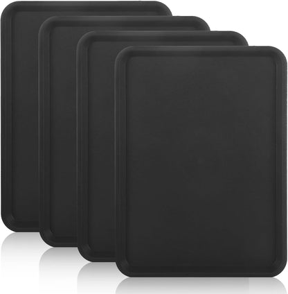 4 Pack 16 x 12 Inch Boot Trays for Entryway, Waterproof Shoe Mat Tray with Raised Edge, Outdoor Multi-Purpose Shoe Tray for Boots Shoes Garden Pets-Dark Gray