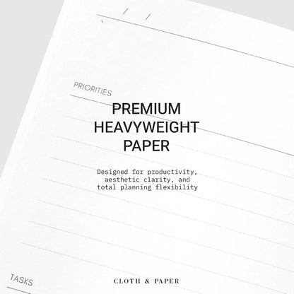Cloth & Paper Travel Notebook | Daily Wellness Planner – Smoked Salt | Pocket Plus Wellness Planner 3.2" x 6" | Habit Tracker & Self Care Journal for Goals, Gratitude & Reflection – Soft Touch Cover