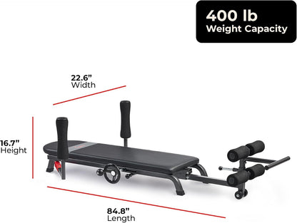 Sunny Health & Fitness Decompression Stretch Table for Back Pain Relief | No-Hang Inversion Therapy, 400LB Capacity, Precise Stretch Control, Spinal Alignment Support, Improved Flexibility