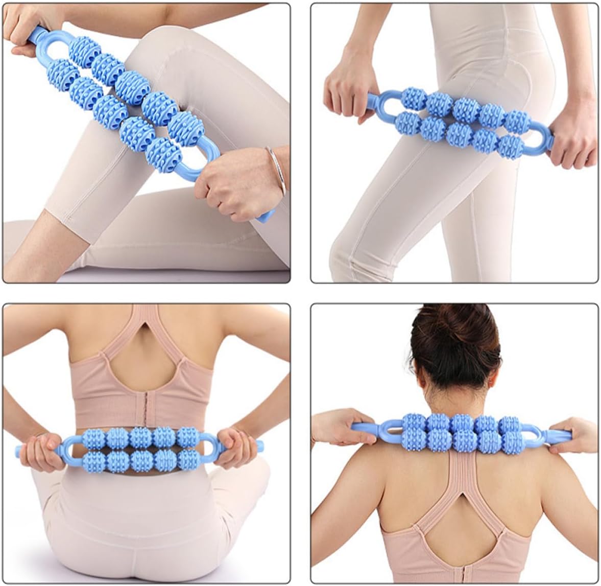 IMIKEYA 2pcs Muscle Massage Roller Stick for Legs, Yoga Trigger Point Massage Cane, Handheld Myofascial Therapy Tool for Calf Muscle Relaxation and Relief