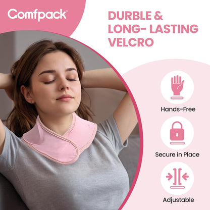 Comfpack Neck Ice Pack Wrap, Soft Gel Ice Packs for Neck Shoulder Reusable | Hot & Cold Compress Cold Pack for Surgery, Injuries, Swelling, Stiffness, Muscle Tension, Office Pressure