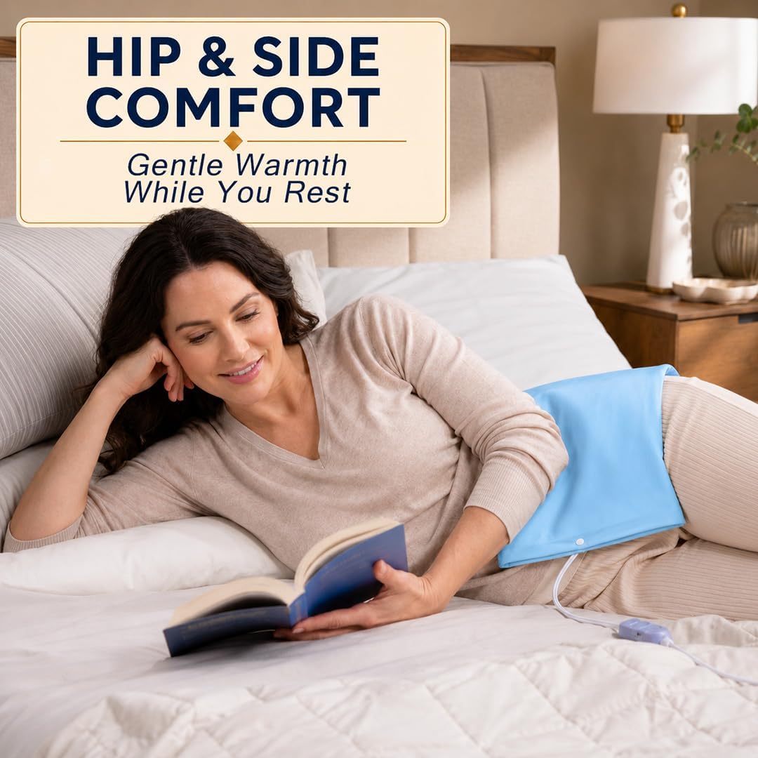 Boncare® Stay-On Small Vinyl Electric Heating Pad for Neck and Shoulders and Back Without Auto-Off, Low & High Heat Levels, Waterproof Hot Heat Pad with Washable Cover (11.5"x13.5", 1-Pack)