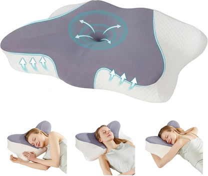 Sweetcrispy Cervical Pillow for Neck Pain Relief, Cooling Memory Foam
