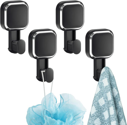 TAILI 2 Pack Upgraded Suction Cup Razor Holder for Shower Waterproof, Black | Visible Safety Indicator, Rust-Resistant Bathroom Organizer, No-Drill Glass Shower Wall Hook for Towel,Loofah,Razor,Squeegee