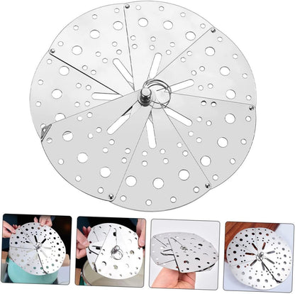 Ciieeo 1Pc Adjustable Stainless Steel Spill Cover Versatile Spill Stopper Lid for Pots and Reliable Overflow Prevention for Cooking and Kitchen Use