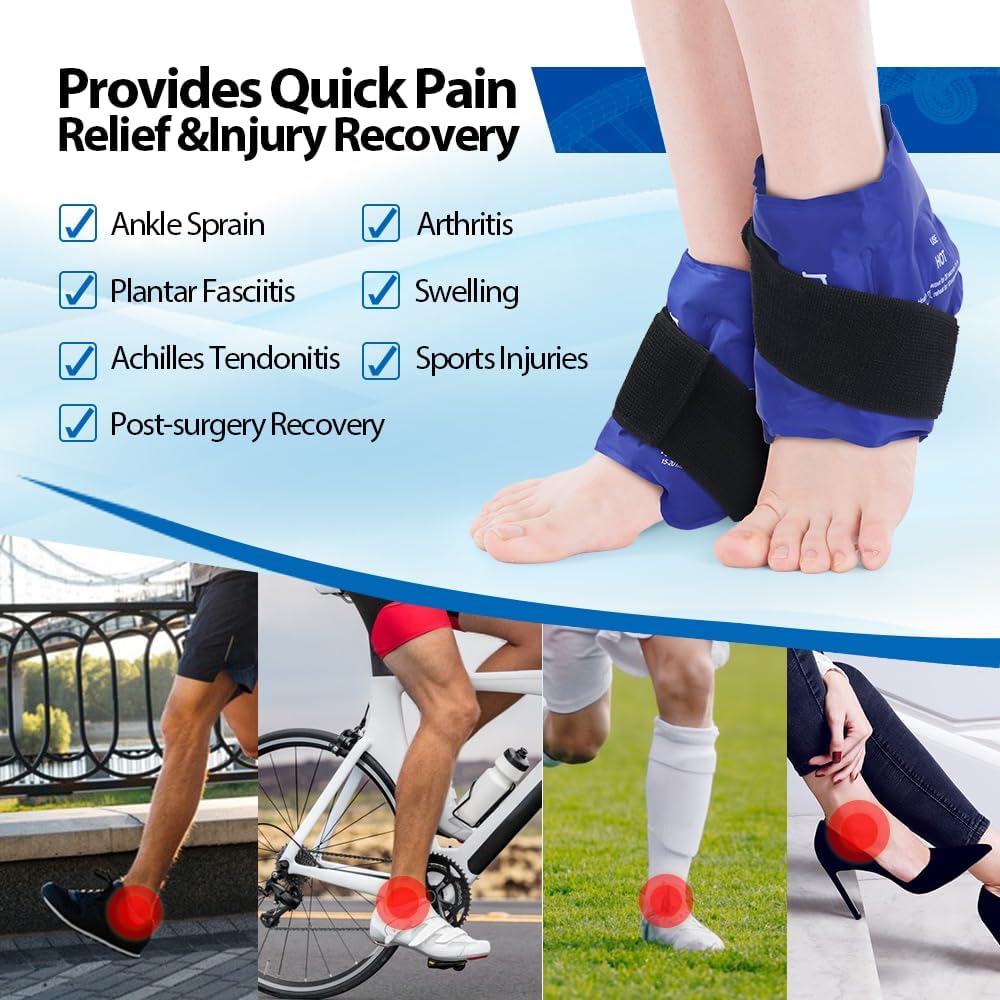 NEWGO Ankle Ice Wrap – Reusable Cold Pack for Swelling & Post-Surgery
