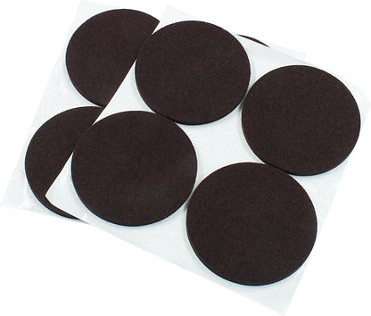 48 Pcs 1-1/2"/38mm Felt Furniture Pads Brown Round | Self Adhesive, 5mm Thick, Anti Scratch Floor Protectors, For Furniture Feet Chair Legs