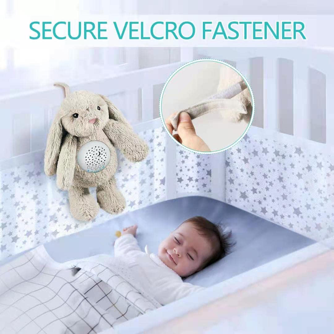 BEREST A13 White Noise Machine & Baby Sleep Soother with 15 Soothing Sounds & Projector Night Light Music Box, Cry Sensor, Rechargeable, Portable for Newborns, Toddlers, Attaches to Crib