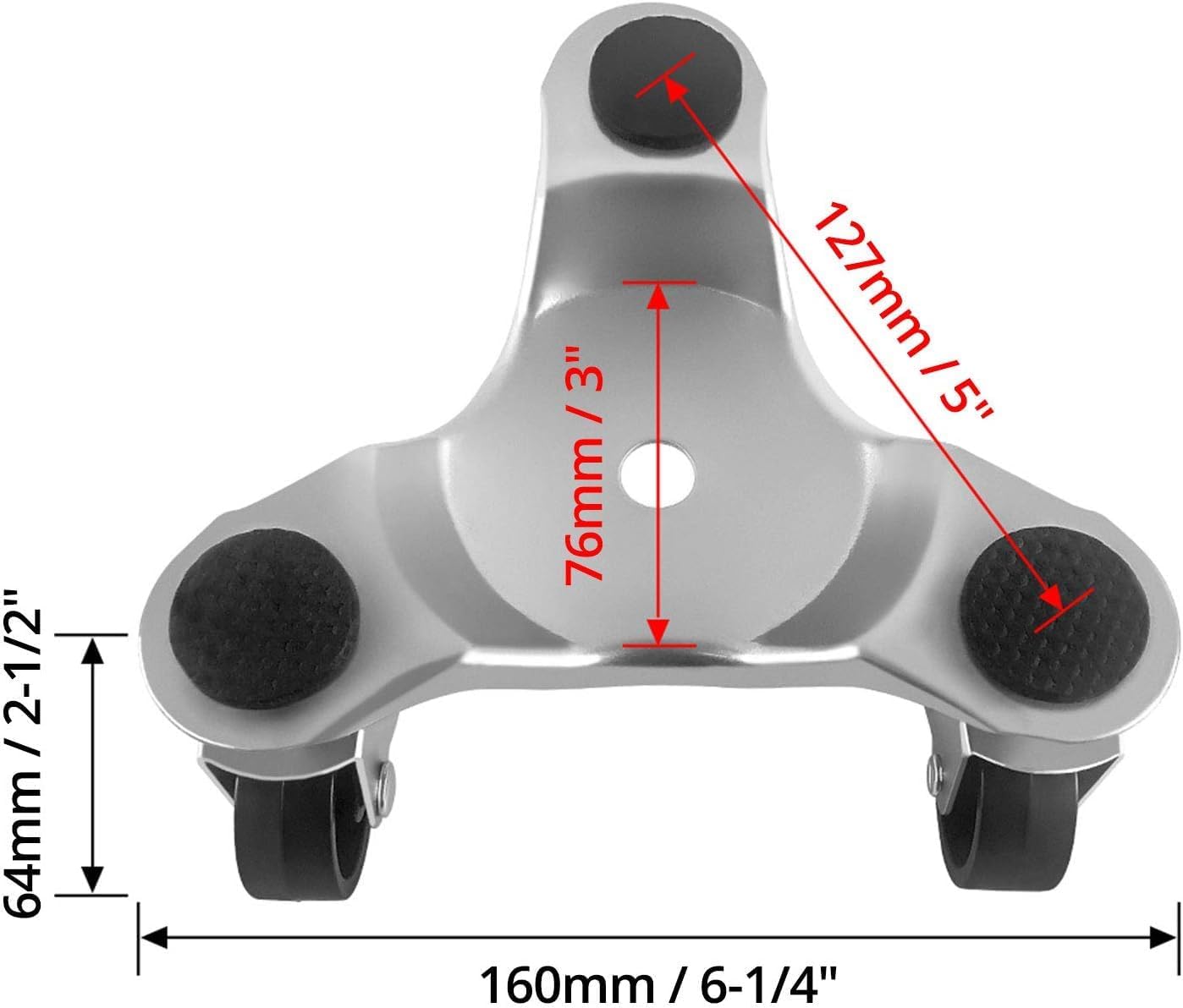 QWORK 4 pcs 6" Steel Tri-Dolly, 200 lbs Load Capacity, for Moving Furniture & Appliances, Swivel Caster Easy Tool