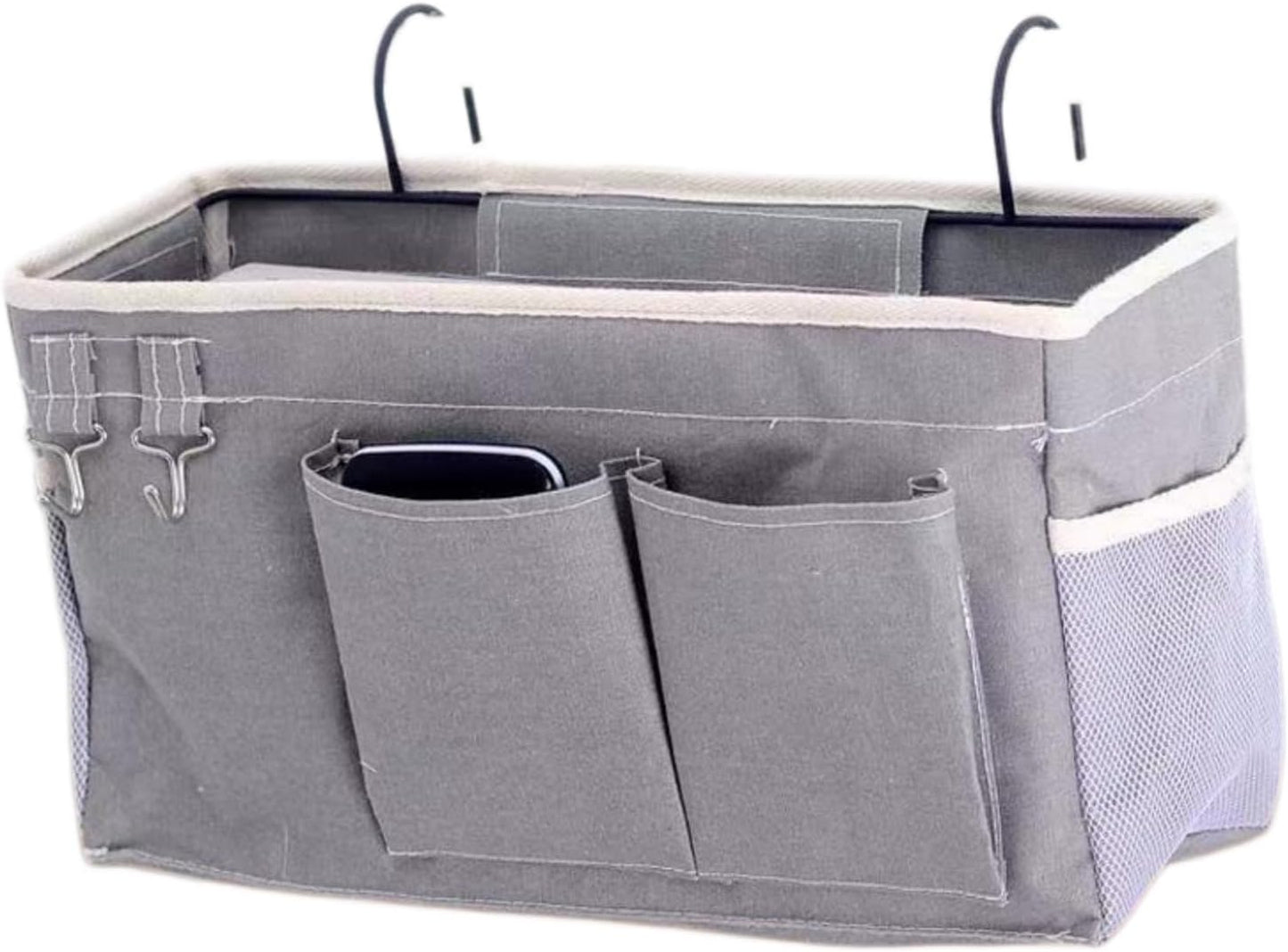 greenbar Bedside Caddy Hanging Organizer for Dorm Bed Rails | Bedside Caddy Wall Bag, Fits Dorm and Bunk Beds, Multiple Pockets for Phone, Books, Glasses, Easy Hanging