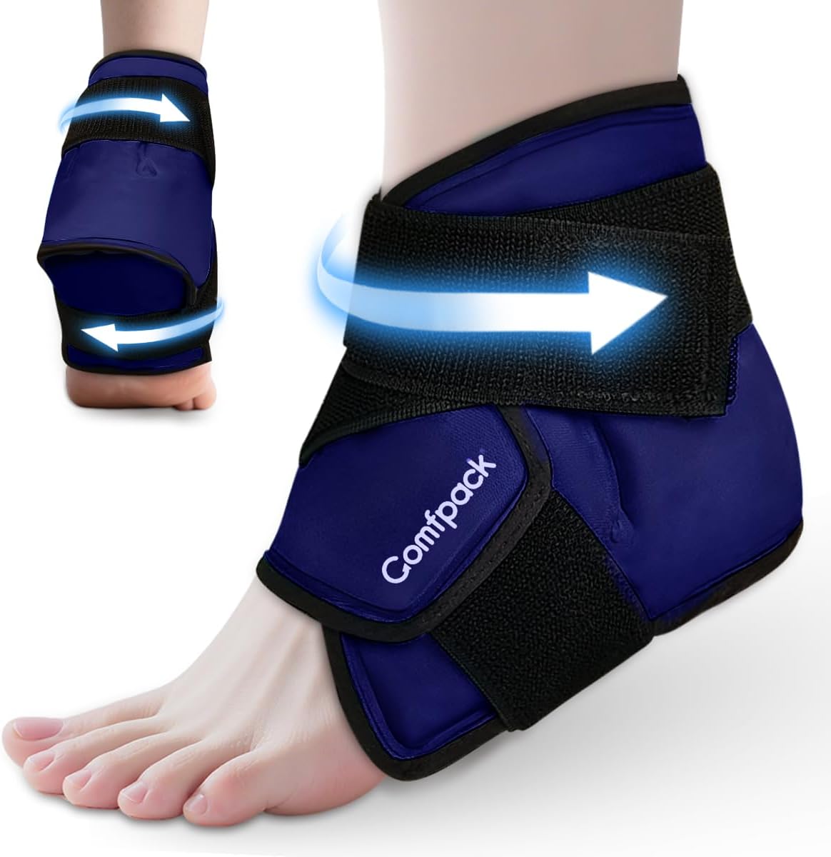 Comfpack Heel Ice Pack Wrap for Plantar Fasciitis Relief, Ankle Ice Pack | FSA Eligible, Ice Pack for Injures Reusable, Gel Cold Pack Warp for Achilles Tendonitis, Swelling, Ankle Sprain, Heel Pain