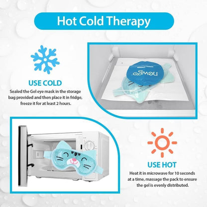 NEWGO Kids Ice Pack Eye Mask Cold Compress Reusable Hot Cold Therapy Gel Eye Mask with Soft Plush Backing
