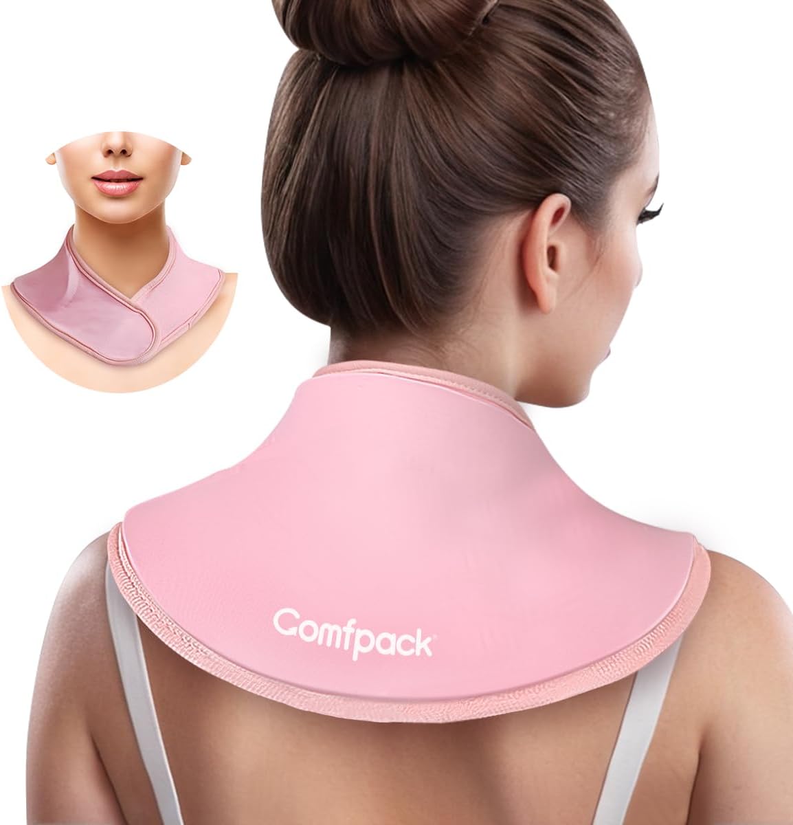 Comfpack Neck Ice Pack Wrap, Soft Gel Ice Packs for Neck Shoulder Reusable | Hot & Cold Compress Cold Pack for Surgery, Injuries, Swelling, Stiffness, Muscle Tension, Office Pressure