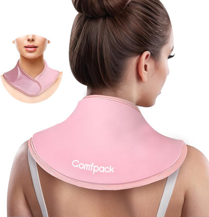 Comfpack Neck Ice Pack Wrap, Soft Gel Ice Packs for Neck Shoulder Reusable | Hot & Cold Compress Cold Pack for Surgery, Injuries, Swelling, Stiffness, Muscle Tension, Office Pressure