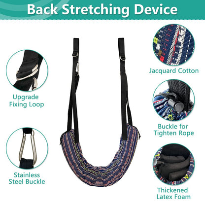 Zelen Spinal Decompression Devices Back Traction Stretcher Spine Decompression Machine Lumbar Traction Device for Lower Back Pain Relief Back Stretching Device Door Traction Pillow