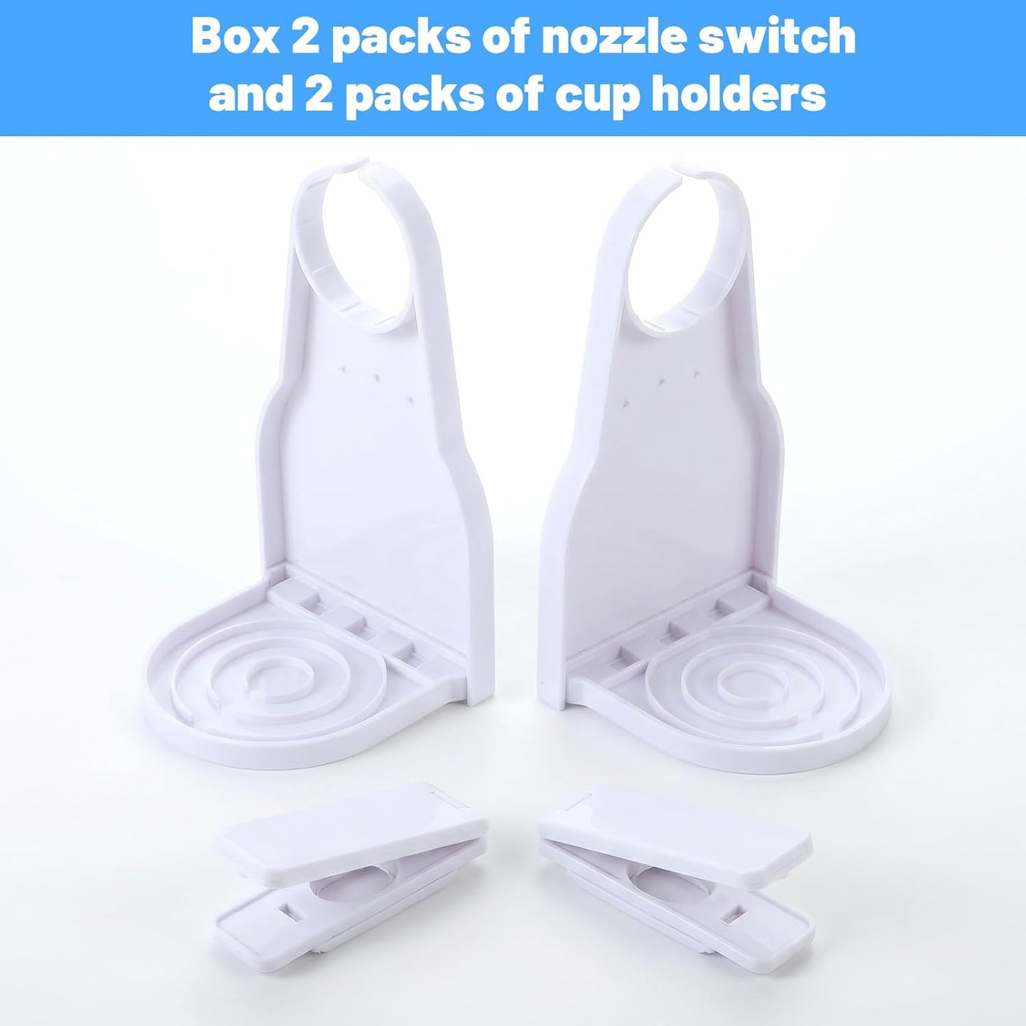 2-Pack White Laundry Detergent Cup Holder & Nozzle Force-Saving Switch, Liquid Soap Detergent Dispenser Holder Drip Tray Catcher Room Organization and Storage Decor