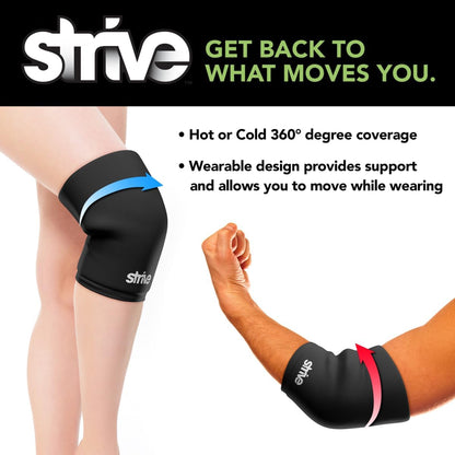 Strive Wrist/Ankle Sleeve, Hot & Cold Therapy, Gel Compression, 2-Pack | Hot & Cold Therapy, Pain Relief, Gel Compression, 360° Coverage for Arthritis, Tendinitis, Injuries, Swelling, Bruises (2-Pk)