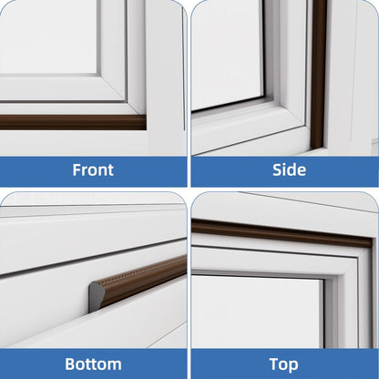 Kneelisa Wedge-Shape Window Weather Stripping Door Frame Seal 118” White | Upgrade Black Foam,Soundproofing,Draft Stopper,Winter Insulation,Noise Blocker, Gap Filler for Exterior Front Door Side